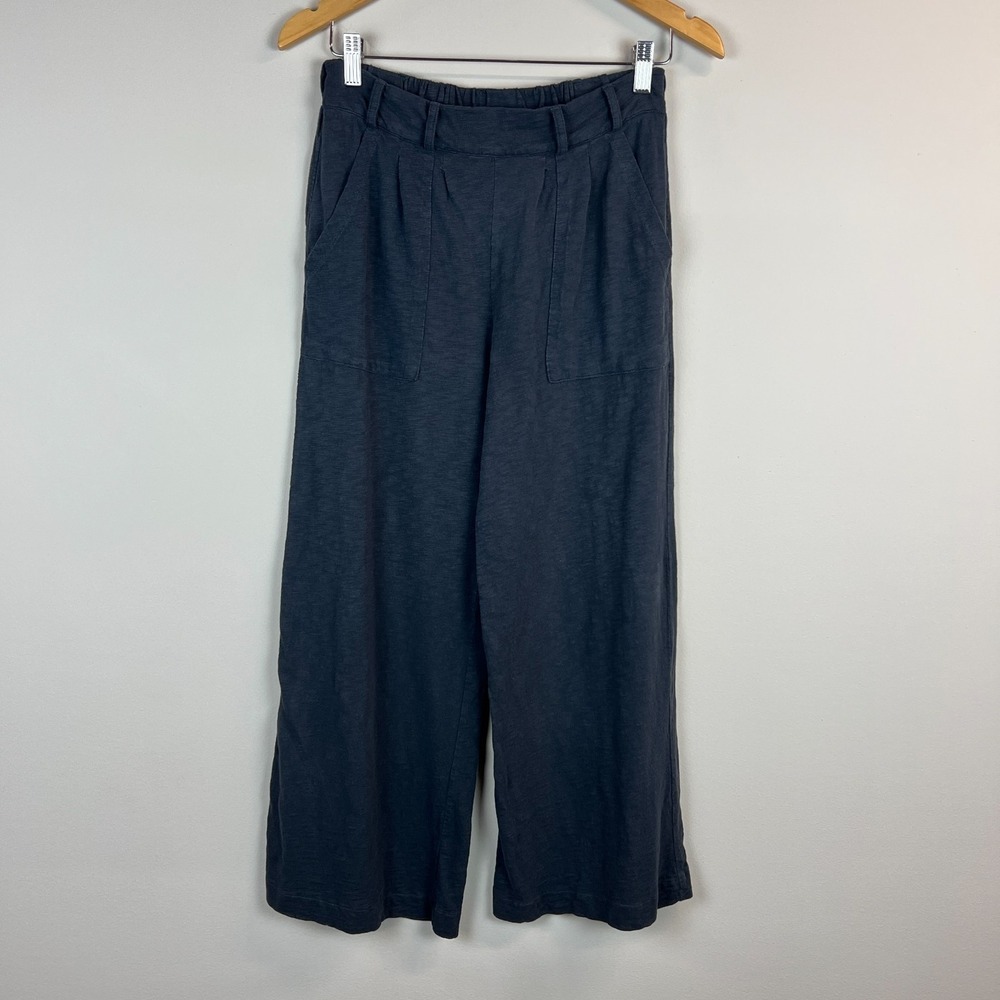 Natural by Known Supply Sterling Wide Leg Pants Womens XS Navy Blue Crop Pull On